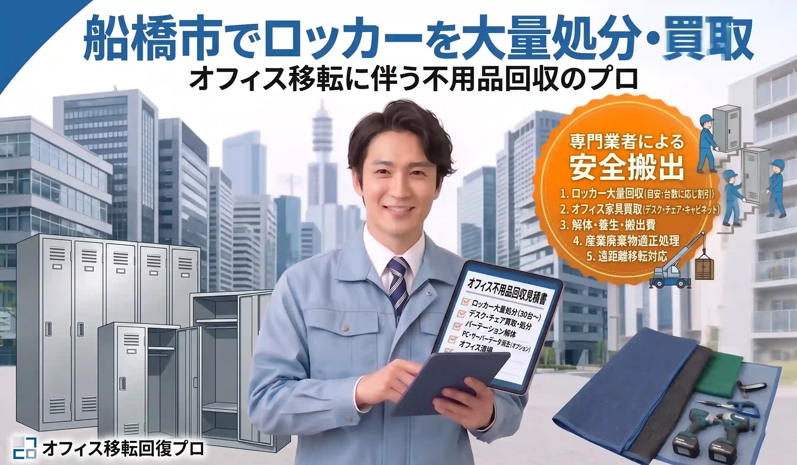 船橋市】ロッカーの大量処分・買取はお任せ！オフィス移転に伴う不用品 